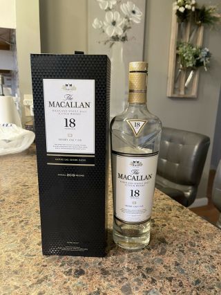 Macallan Sherry Oak Cask 18 Years Old 750 Ml Empty Bottle And Box 2019 Release