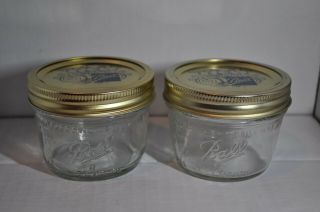 Half Cup Wide Mouth Mason Ball Jar With Lid And Band Set Of 2