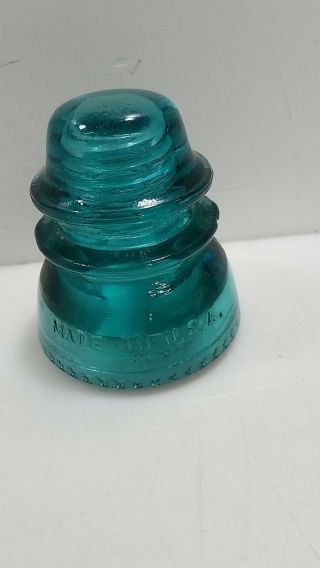 Antique Hemingray 42 Aqua Blue Glass Insulator