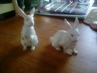 Pair Lefton Bunny Rabbit Figurines H880