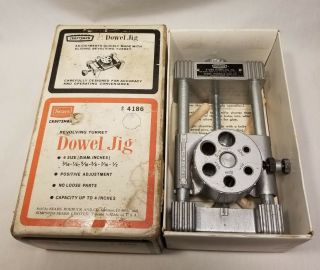Vintage Craftsman Revolving Turret Dowel Jig 4186 W/original Box