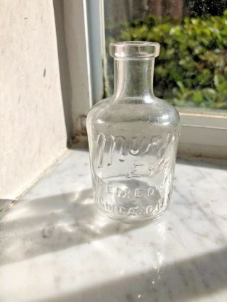 Vintage Clear Glass Bottle Murine Eye Remedy Co.  Chicago Usa Euc
