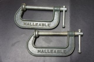 2 Vintage Craftsman Malleable C - Clamps 66674