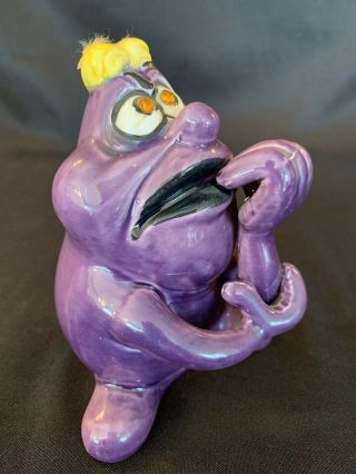 Vintage Kreiss Psycho Ceramics Japan Purple Figurine Whenever I Think/mistakes