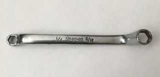 Vintage Snap On Tools 1/4 " X 5/16 " Short Handle 60° Deep Offset Box Wrench Xso810