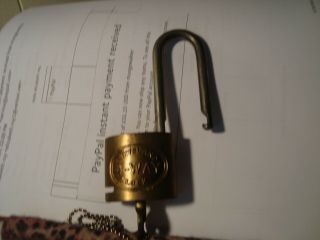 Brass Body Long Shackle Cleveland 4 Way Lock W/orignal Key