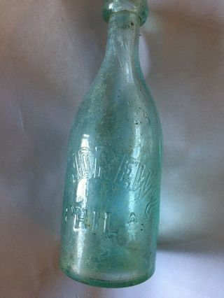 Applied Top Soda J Andrews Phila 1880’s.  Aqua No Damage 7 1/4” Tall
