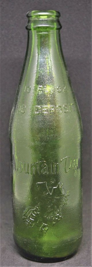 Vintage Mountain Dew Hillbilly Embossed 10 Ounce Soda Bottle No Deposit