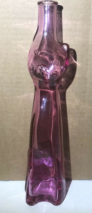 Pink Cat Empty Glass Bottle/vase 2013 Riesling Qualitatswein Wine 13 " Germany