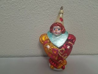 Christmas Ornament Glass Radko Clown Baby Face Dear To My Heart 6 " Usa Seller