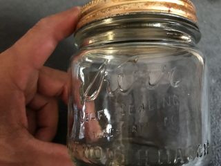 Vintage Kerr Self Sealing Wide Mouth Mason Canning Jar Clear Pint W/new Lid Band