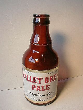 Irtp Valley Brew Pale Steinie Beer Bottle,  El Dorado Brewing Co.  Stockton,  Cal.