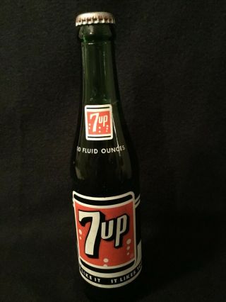 Vintage 7up Glass Soda Bottle 10 Oz.