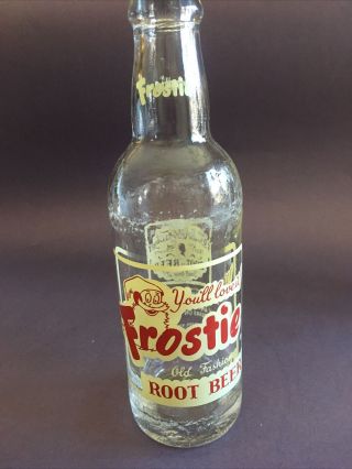 Vintage Frostie Root Beer Bottle,  8 Oz