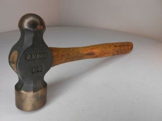 Vintage Ampco Hammer Ball Peen H4 Fm Al Br 14 " Handle 2lbs 4.  8oz.  Non - Sparking