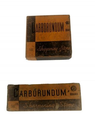 Vintage Carborundum Silicon Carbide Sharpening Stone 107 & 109 Indian Usa
