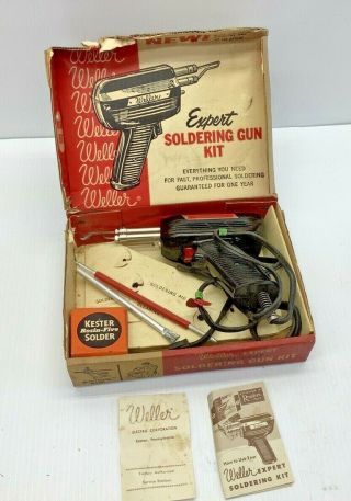 Vintage Weller Expert Dual Heat Soldering Gun Kit Model 8200 K