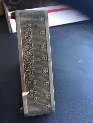 Vintage Morse Twist Drill & Mach Co.  Drill Bit Holder Stand,  Index Numbers