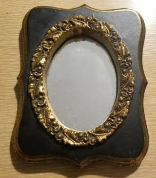 Vintage Oval Wall Mirror - E.  A.  Riba Co.  Gilded Hollywood Regency - Brooklyn Ny 68 - M