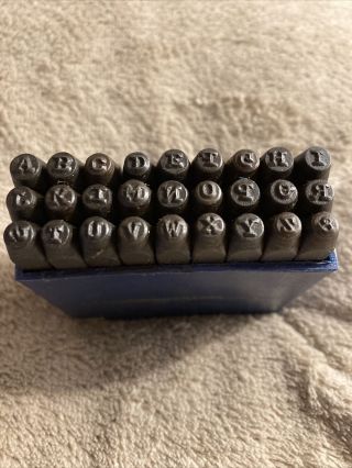 Vintage Alphabet Letters Marking Punches Hardened Steel Size 3/32
