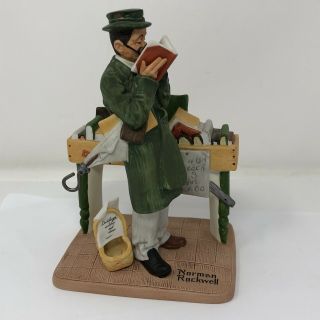 One Of The 12 Norman Rockwell Danbury Porcelain Figurine “ Bookworm “