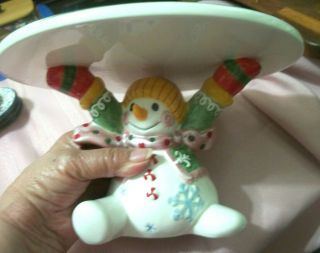 Vintage Fitz And Floyd Classic Frosty And Friends Christmas Cake Stand
