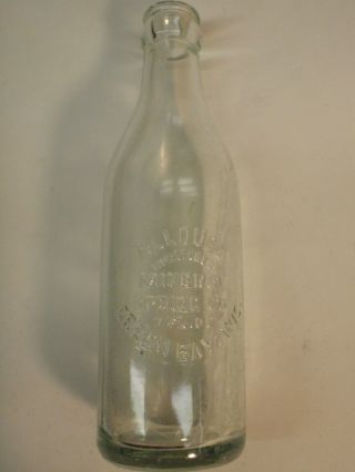 Vintage Green Glass Bottle,  Allouez Mineral Spring Co.  Green Bay Wisconsin,  7oz