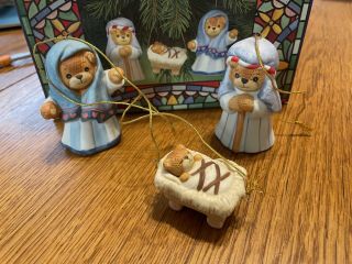 Lucy & Me Set Of 3 Porcelain Nativity Ornaments By Enesco