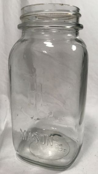 Anchor Hocking Marking Mason Jar 1 Quart Square Glass Canning Regular Top