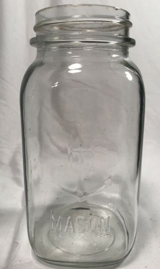 ANCHOR Hocking marking Mason Jar 1 Quart square glass canning regular top 2