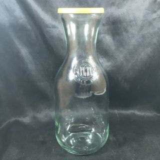 Vintage Paul Masson Embossed Clear Glass Carafe With Lid