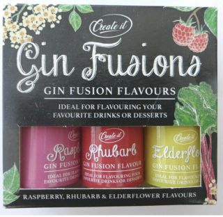 Create It Gin Fusions Gift Set Raspberry,  Rhubarb,  Elderflower Flavourings