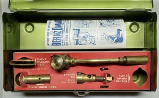 Vintage Bernzomatic Propane Torch Box And Torch Attachments