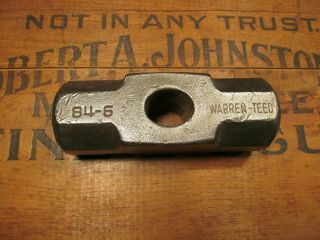 Vintage Warren Teed 84 - 6 Sledge Hammer Head Blacksmith Forge Tool 6lb