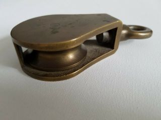 Vintage Brass Pulley 2 Inch Wheel Marine Type