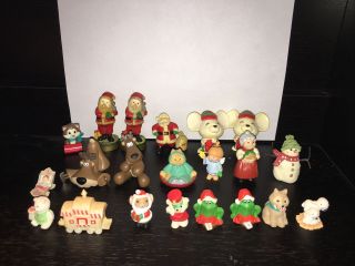 21 Vintage Hallmark Christmas Merry Minatures - Santa,  Mouse,  Rodney,  Katybeth,  Frog
