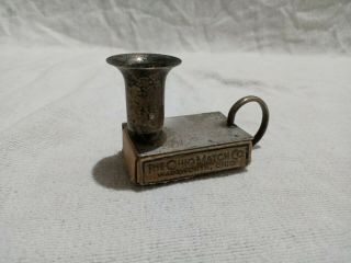 Small Antique Vintage Eberle Silver Plated Chamber Candle Stick Matchbox Holder