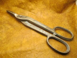 Vintage Wiss Tin Snips V - 19,  Drop Forged Steel 13 " Long - Usa -
