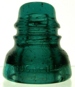 Cd 152 Dark Aqua Brookfield No.  48 Antique Glass Telegraph Insulator Scarce
