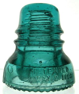 Cd 152 Aqua Hemingray No.  40 Antique Glass Telegraph Insulator Steamy Hoopskirt