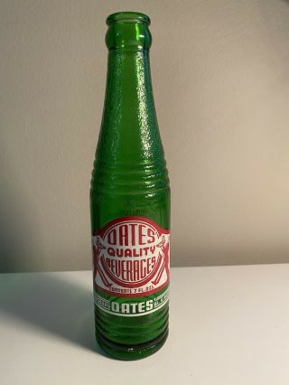 Oates Beverages 7oz Green Acl Soda Bottle Petersburg,  Wva