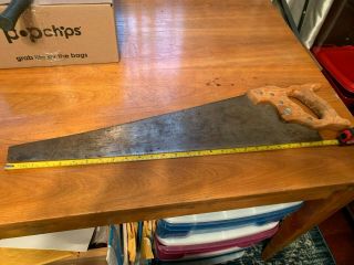 Vintage 26” Disston D - 23 Handsaw 10 Tpi Usa Old Carpentry Tool