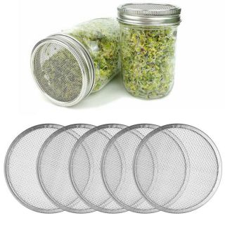 5 Stainless Steel Sprouting Strainer Lid Filter Screen For Wide Mouth Mason Jars