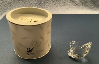 Swarovski Crystal Scs 100 Year Anniversary 1995 Swan Figurine W/orig Box
