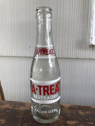 Vintage A - Treat Beverages 7 Oz Glass Soda Bottle Allentown Pa