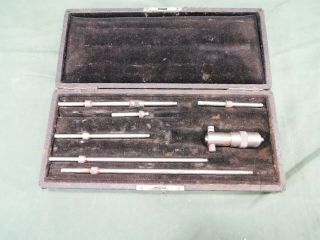 Vintage Machinist L.  S.  Starrett Co Inside Micrometer Ob User Antique Tool