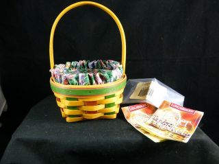 Longaberger 1999 Large Stained Easter Basket With Liner And Protector