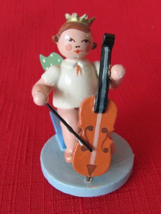 Wendt Kuhn Orchestra Angel With Cello Figurine Wood Erzgebirge Germany