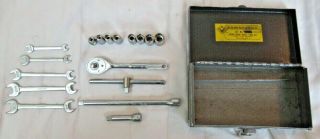 Vintage Armstrong U.  S.  A.  Nm - 18p (18) Pc.  1/4 " Dr.  Wrench / Socket / Ratchet Set