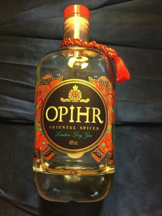Opihr Oriental Spiced Gin Empty Glass Bottle 70cl Up Cycle Candle Collectsble